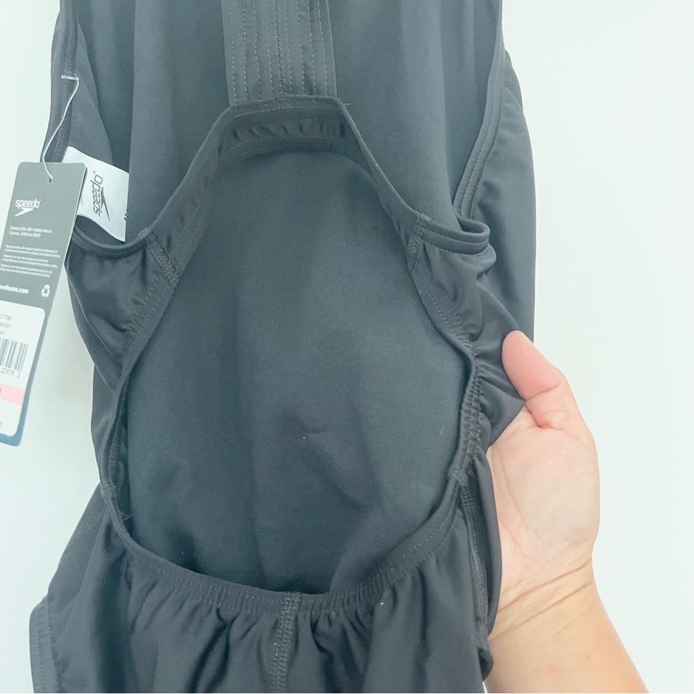 NWT Speedo Women's ProLT Super Proback Solid One Piece Black Bathing Suit 10/36 - Picture 7 of 7